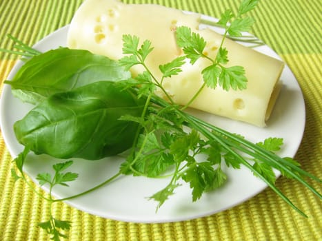 Cheese and herbs
