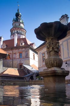 Chateau Tower in Cesky Krumlov, Czech Republic