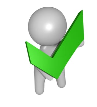 3d male with green hook
