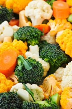 Broccoli cauliflower and carrots
