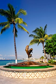 Friendship fountain in Puerto Vallarta, Mexico