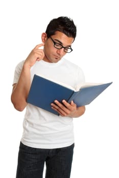 Student reading and thinking