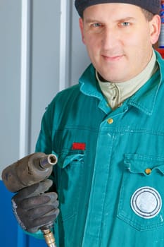 mechanic in garage