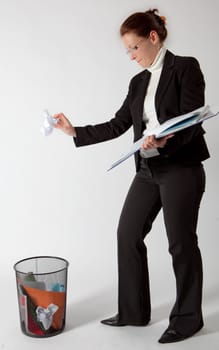business woman walking with case