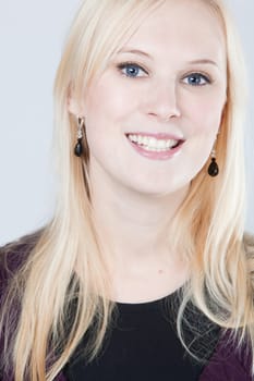 blond woman smiling