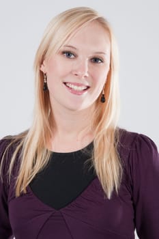 blond woman smiling