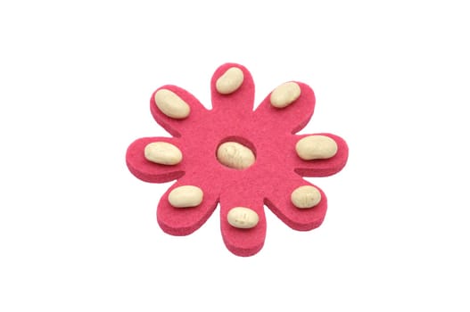 White beans and felt decoration