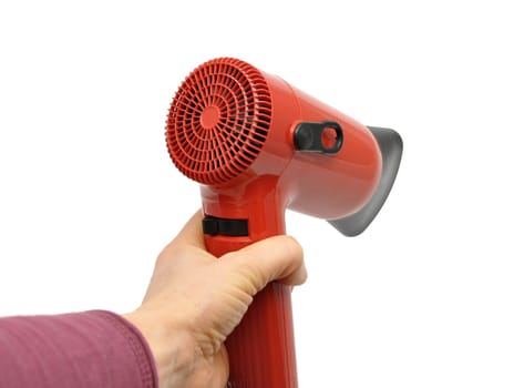 Hand with hair dryer