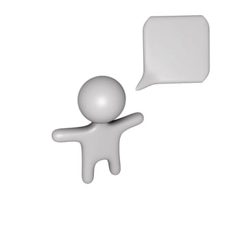 Male with speech bubble 3d