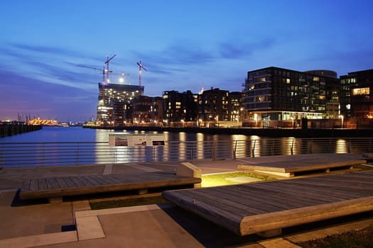 Hamburg Hafencity - View of the Elbphilharmonie construction site