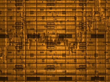 abstract texture - golden circuit board - 3D