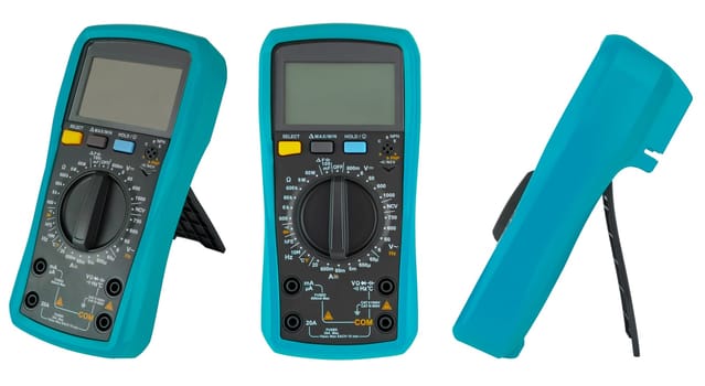 Multimeters, measuring instrument on white background in insulation