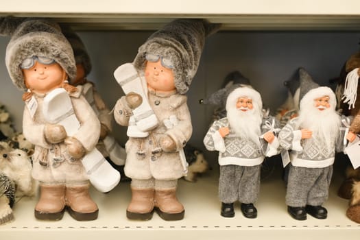 Ceramic figurines christmas toys sold in the store