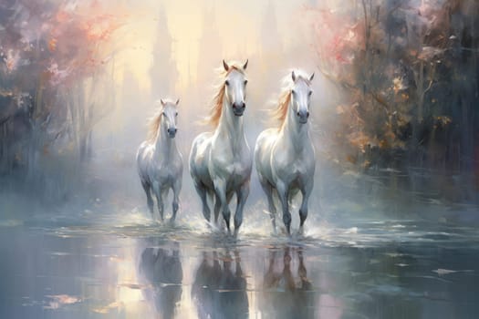 Stunning mythical creatures with majestic presence and shimmering silver horns.