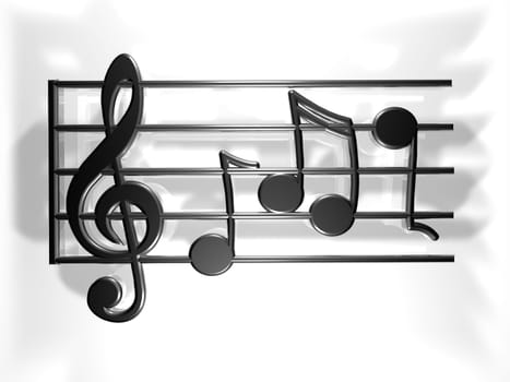 Clef - Notes - 3D