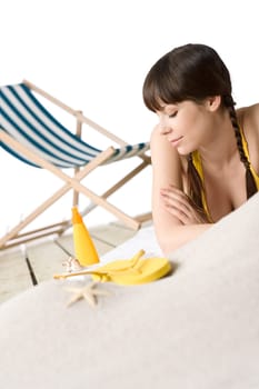 Beach - Attractive woman in bikini relaxing