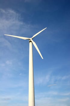 Wind turbine in front of the sky