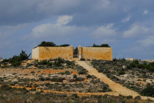 The small cemetery in Comino