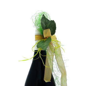 Bottle of wine with a ribbon