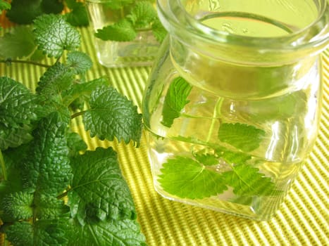 Herbal vinegar with lemon balm
