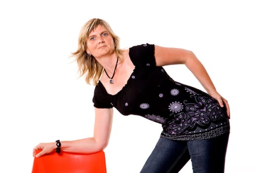 Beautiful middle aged woman posing