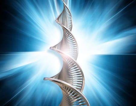 DNA strands on abstract blur background