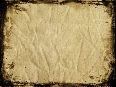 Grunge style crumpled canvas paper background