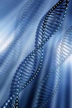 DNA strands on abstract background
