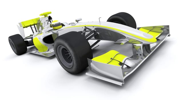 3d render of a formula one car