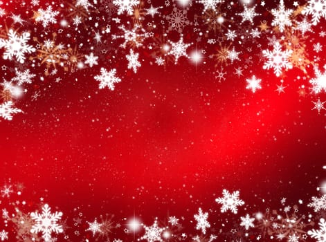 Abstract background of snowflakes and stars