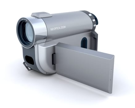 3d render of a consumer compact video camera