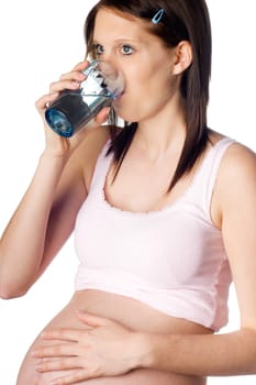 Pregnant girl drinking