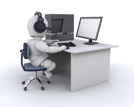 3D render of someone chatting over the internet