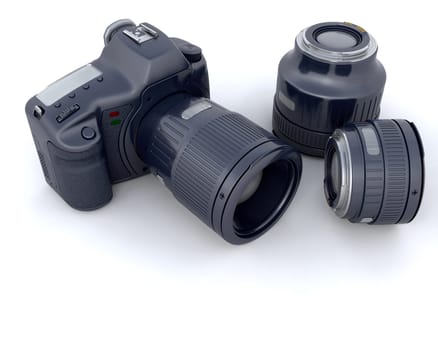 3D photographic camera and its lens isolated
