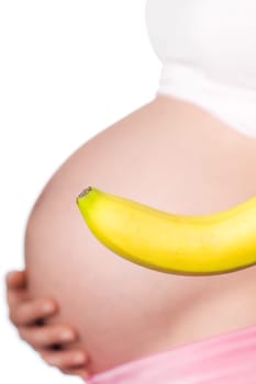 Pregnant girl with orange