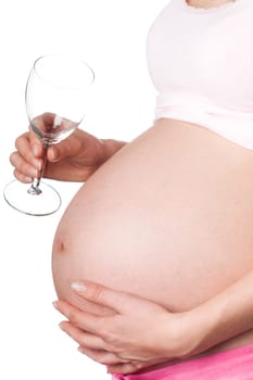 Pregnant girl with wine glass