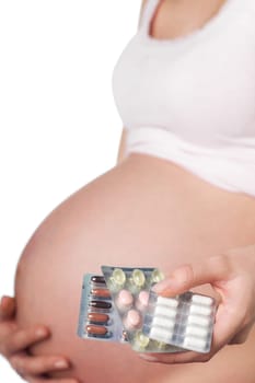 Pregnant girl with medication