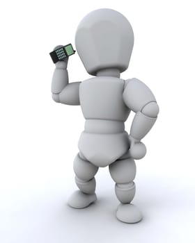 3d render of a man talking on a cell phone