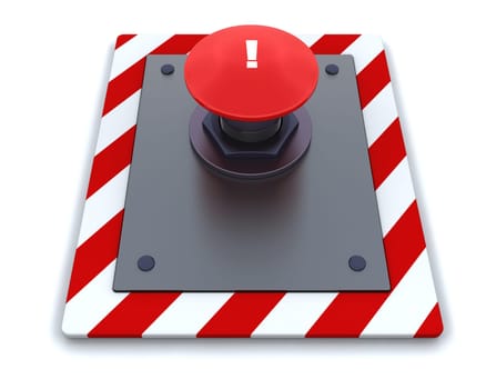 3d render of push button with symbol