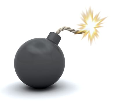 3D render of a comic bomb