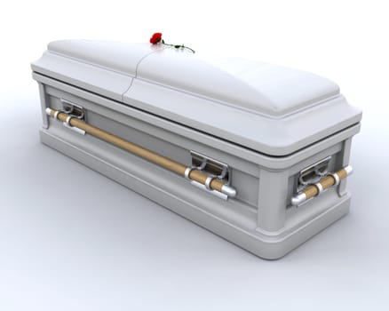 3D render of an ornate coffin