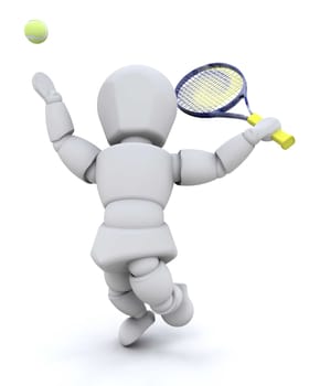 Someone playing tennis
