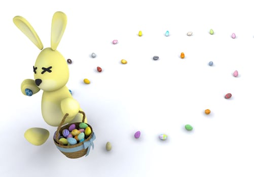Easter bunny with Easter eggs