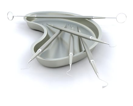 3D RENDER OF DENTAL INSTRUMENTS