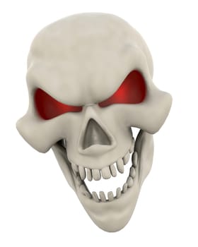 3D Render of a Halloween Evil Skull Head