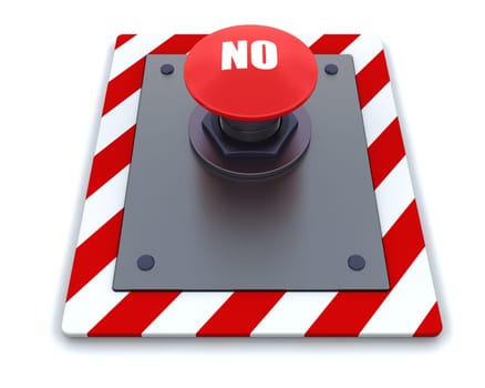 3d render of push button with symbol