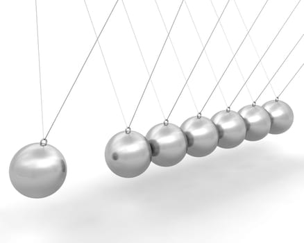 3d render of a chrome newton swing office toy