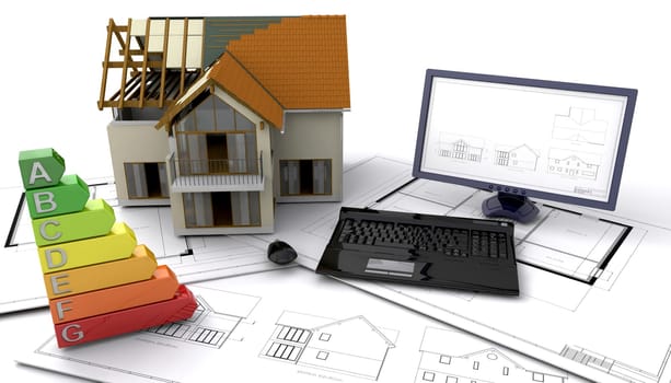 Contemporary style house under construction