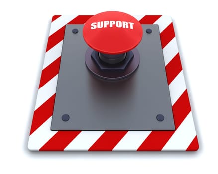 3d render of push button with symbol