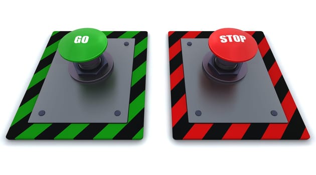 3d render of push button with symbol